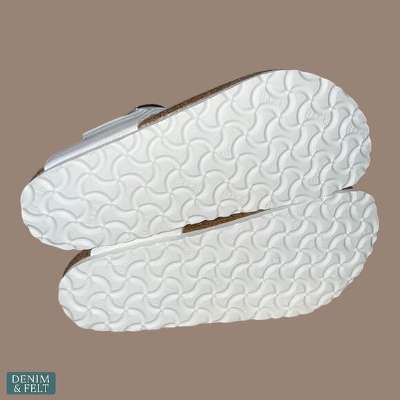 Birkenstock Gizeh Big Buckle White Leather Sandals Women’s 37 6 Narrow NEW~NWT - Picture 14 of 15